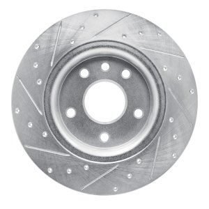 Chrysler Voyager Brake Rotor (1) - Rear Right - R1 Concepts - Drilled & Slotted - Silver - `17-`25